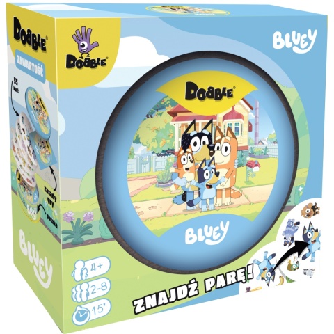 DOBBLE BLUEY GRA KARCIANA 55 KART Gra dla dzieci Rodzinna Znajdź parę
