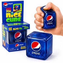 Gniotek NeeDoh sensoryczny Nice Cube kostka lodu antystresowy Squishy 6 cm Niebieski