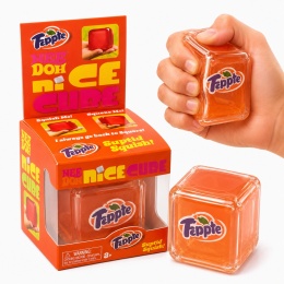 Gniotek NeeDoh sensoryczny Nice Cube kostka lodu antystresowy Squishy 6 cm Pomarańcz