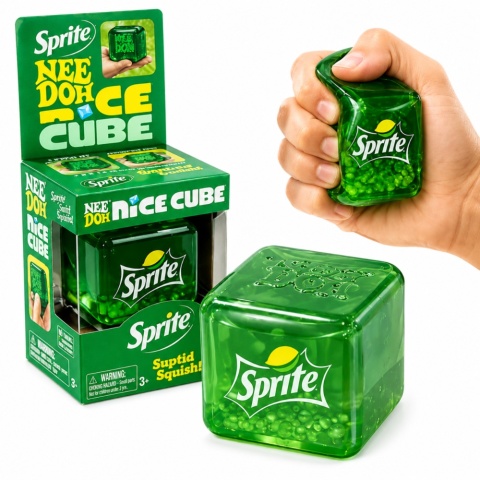 Gniotek NeeDoh sensoryczny Nice Cube kostka lodu antystresowy Squishy 6 cm Zielony