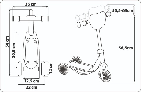 Hulajnoga trójkołowa STITCH dla dzieci regulowana 3-kołowa BABY STITCH