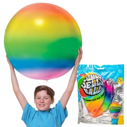 JUMBO JELLY BALL wielka piłka dmuchana żelowa tęczowa 90 cm XXL