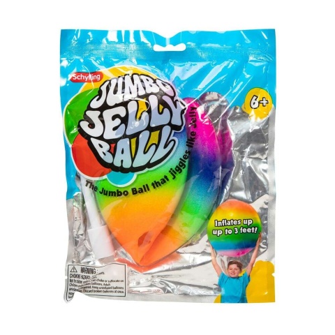 JUMBO JELLY BALL wielka piłka dmuchana żelowa tęczowa 90 cm XXL