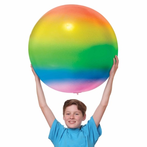 JUMBO JELLY BALL wielka piłka dmuchana żelowa tęczowa 90 cm XXL