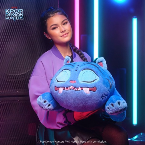 K POP DEMON HUNTERS śpiący DERPY maskotka pluszak tygrys DUŻY 45 cm K POP
