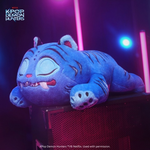 K POP DEMON HUNTERS śpiący DERPY maskotka pluszak tygrys DUŻY 45 cm K POP