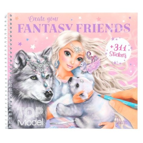 KOLOROWANKA TOP MODEL FANTASY FRIENDS Z NAKLEJKAMI Kreatywne