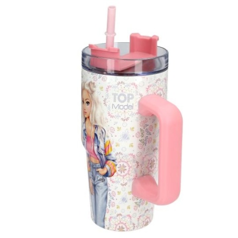 KUBEK TERMICZNY TOP MODEL 600 ML TO GO FESTIVAL FUN ze słomką 590ml stal