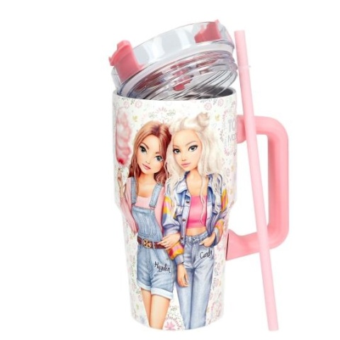 KUBEK TERMICZNY TOP MODEL 600 ML TO GO FESTIVAL FUN ze słomką 590ml stal