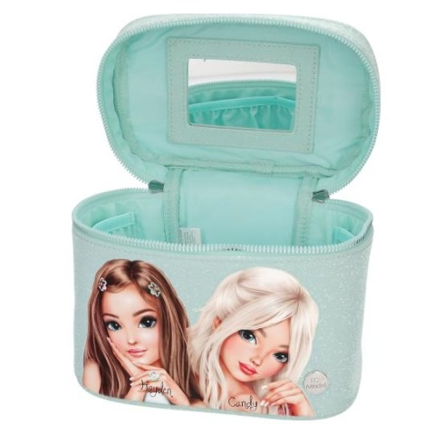 KUFEREK KOSMETYCZNY TOP MODEL GLOW TO GO KOSMETYCZKA Z LUSTERKIEM BROKAT
