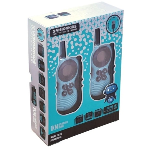 Krótkofalówki dla dzieci VISION KIDS PRO Walkie Talkie 2szt USB 1km LED 16 kanałów