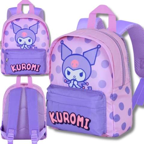 PLECAK PRZEDSZKOLNY KUROMI SANRIO 27 CM JEDNOKOMOROWY DZIECIĘCY FIOLETOWY