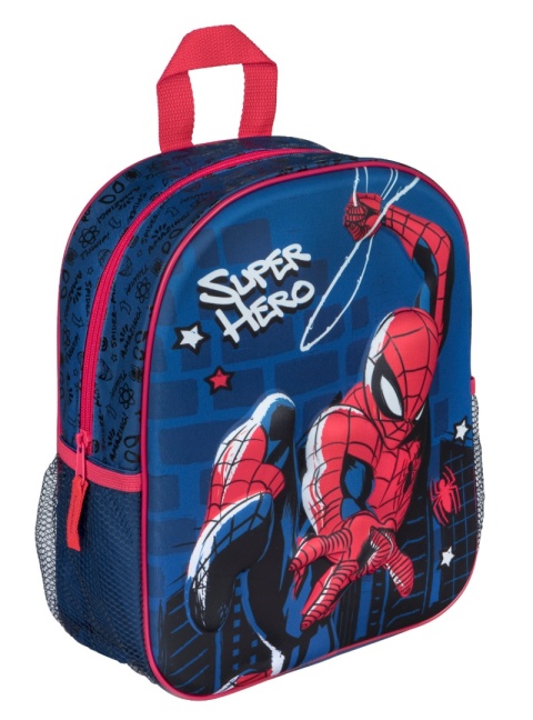 PLECAK przedszkolny SPIDERMAN 3D dziecięcy z kieszeniami na bidon