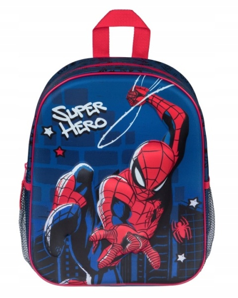 PLECAK przedszkolny SPIDERMAN 3D dziecięcy z kieszeniami na bidon