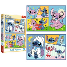 Puzzle STITCH dla dzieci 2x70 elementów dwie układanki