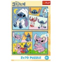 Puzzle STITCH dla dzieci 2x70 elementów dwie układanki