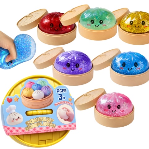 Squishy Dumpling gniotek pierożek brokatowy 10 cm HIT TikTok antystresowy DUM-5