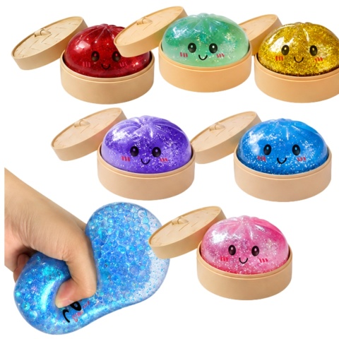 Squishy Dumpling gniotek pierożek brokatowy 10 cm HIT TikTok antystresowy DUM-5