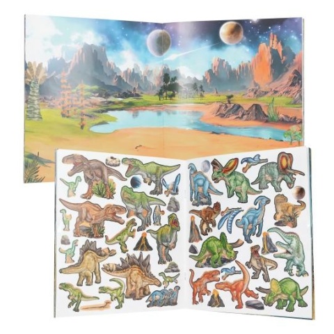 WYKLEJANKA DINO WORLD Z NAKLEJKAMI DINOZAURY ZESTAW KREATYWNY