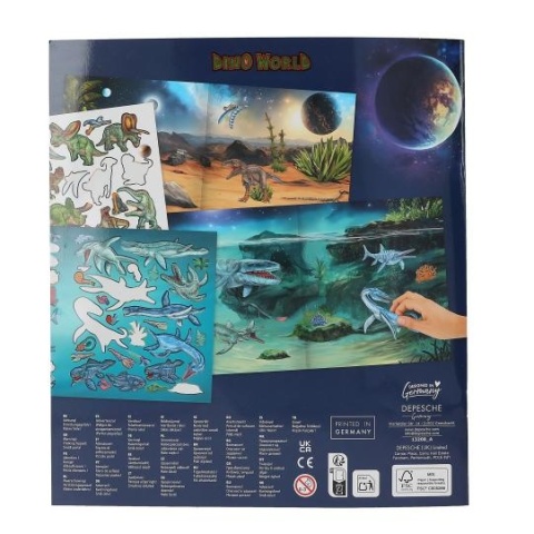 WYKLEJANKA DINO WORLD Z NAKLEJKAMI DINOZAURY ZESTAW KREATYWNY