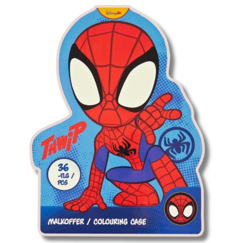 ZESTAW DO KOLOROWANIA SPIDEY Walizka 36 el. przybory SPIDERMAN dla dzieci