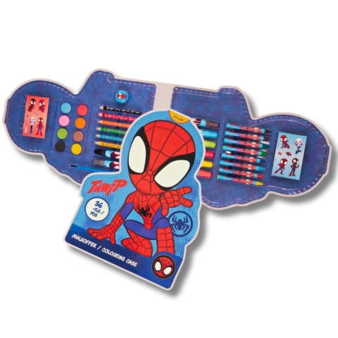 ZESTAW DO KOLOROWANIA SPIDEY Walizka 36 el. przybory SPIDERMAN dla dzieci