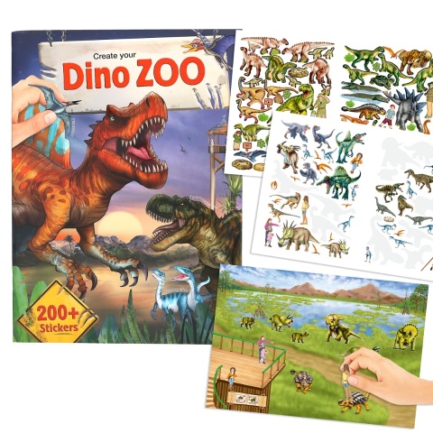 ZESTAW KREATYWNY DINO WORLD DINO ZOO z naklejkami DINOZAURY WYKLEJANKA