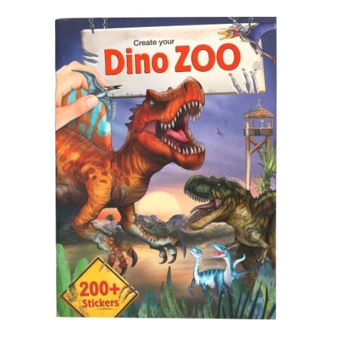 ZESTAW KREATYWNY DINO WORLD DINO ZOO z naklejkami DINOZAURY WYKLEJANKA