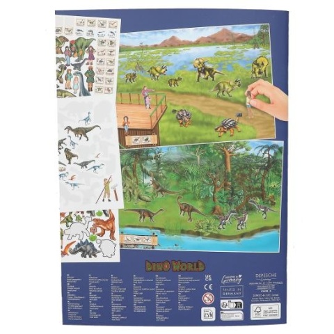 ZESTAW KREATYWNY DINO WORLD DINO ZOO z naklejkami DINOZAURY WYKLEJANKA