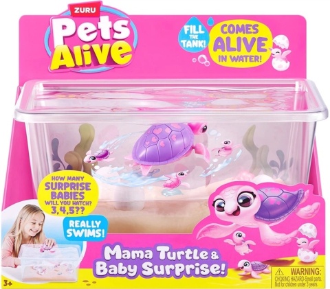 ŻÓŁW INTERAKTYWNY PETS ALIVE ZURU mama i małe żółwiki akwarium zabawa