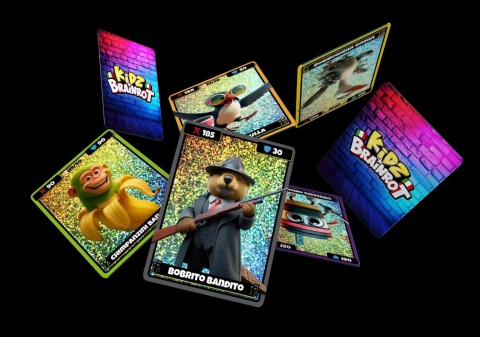 BRAINROT KIDZ 4 karty holograficzne + 4 tatuaże kolekcjonerskie saszetka