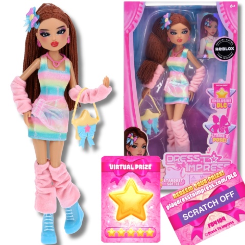 DRESS TO IMPRESS lalka Stardust Softie 29 cm Roblox z kodem DLC modowa