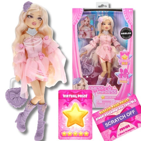 DRESS TO IMPRESS lalka Winter Rose 29 cm Roblox z kodem DLC modowa
