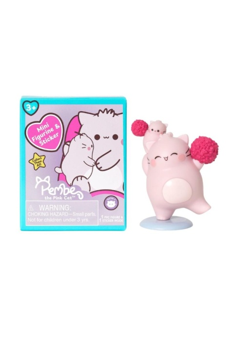 FIGURKA PEMBE THE PINK CAT Niespodzianka Kotek 8 CM Z NAKLEJKĄ