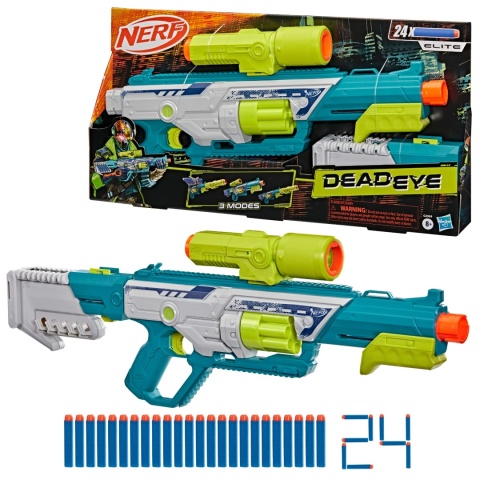NERF REBEL OPS DEADEYE wyrzutnia 24 strzałki Elite celownik tarcza 8 strzałek