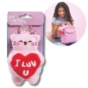 PEMBE THE PINK CAT brelok I Luv U różowa kotka z sercem pluszowy