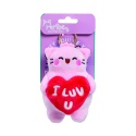 PEMBE THE PINK CAT brelok I Luv U różowa kotka z sercem pluszowy