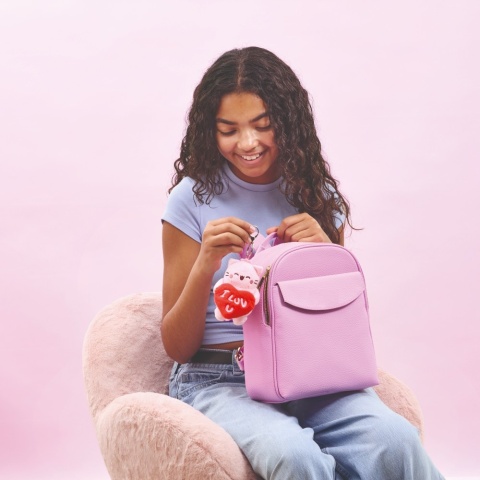 PEMBE THE PINK CAT brelok I Luv U różowa kotka z sercem pluszowy
