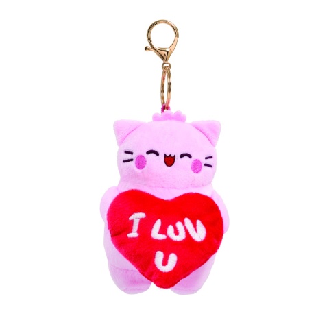 PEMBE THE PINK CAT brelok I Luv U różowa kotka z sercem pluszowy