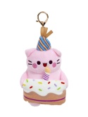 PEMBE THE PINK CAT brelok urodzinowy kotka z tortem pluszowy