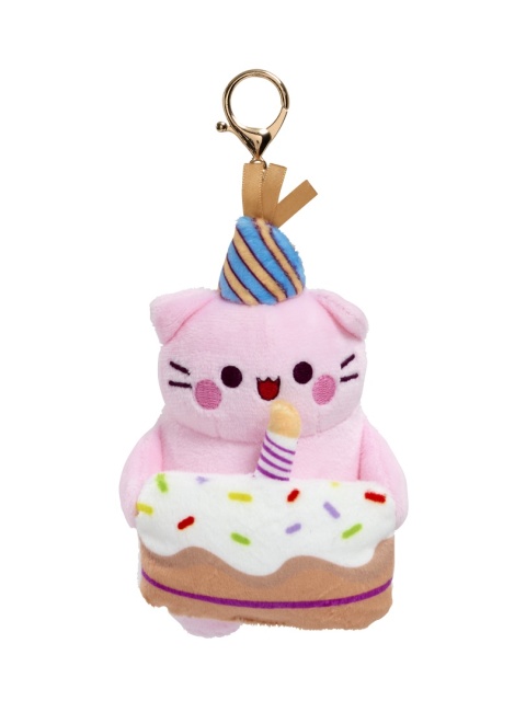 PEMBE THE PINK CAT brelok urodzinowy kotka z tortem pluszowy
