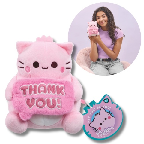 PEMBE THE PINK CAT pluszowa kotka 15 cm maskotka przytulanka THANK YOU