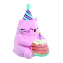 PEMBE THE PINK CAT pluszowa kotka 15 cm maskotka urodzinowa z tortem