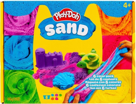 PIASEK KINETYCZNY PLAY-DOH SAND 6 KOLORÓW ZESTAW KREATYWNY SENSORYCZNY