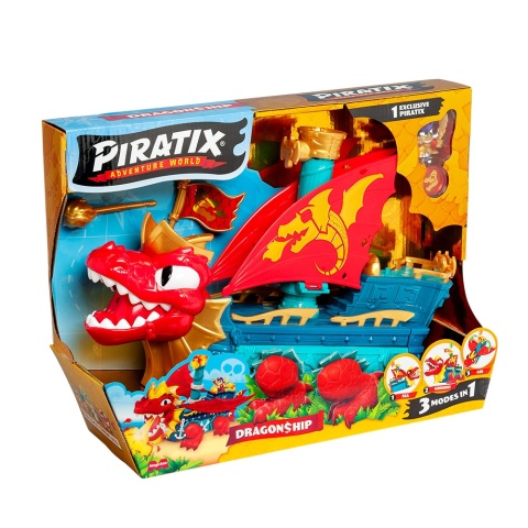 PIRATIX DRAGON SHIP smoczy statek 3w1 figurka Kapitan Big Red zestaw