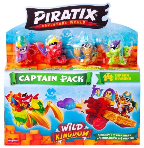 PIRATIX WILD KINGDOM CAPTAIN PACK 4 figurki Seria 4 zestaw losowy