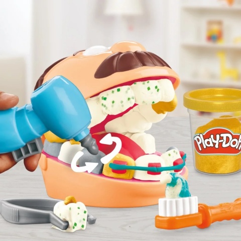 PLAY-DOH Dentysta CIASTOLINA zestaw stomatologiczny 6 tub akcesoria