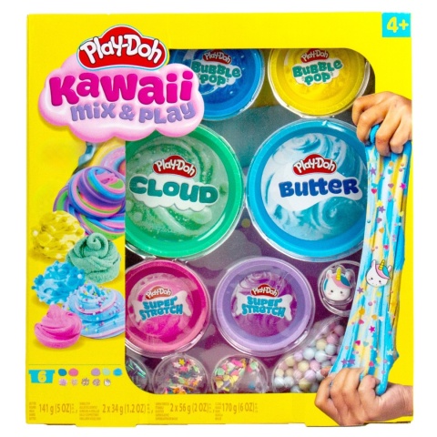 PLAY-DOH KAWAII MIX & PLAY 6-PAK ZESTAW MAS PLASTYCZNYCH SENSORYCZNYCH
