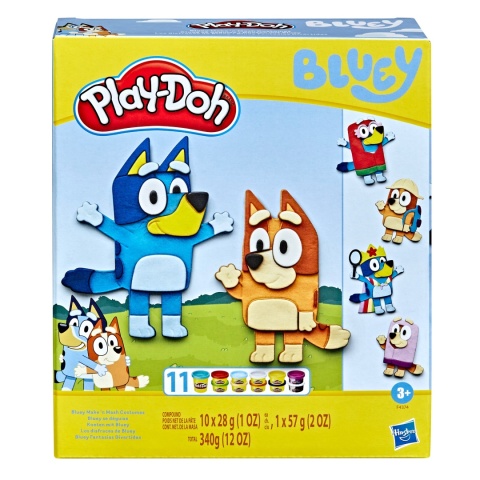 Play-Doh Bluey i Bingo CIASTOLINA zestaw przebieranki 11 tub akcesoria