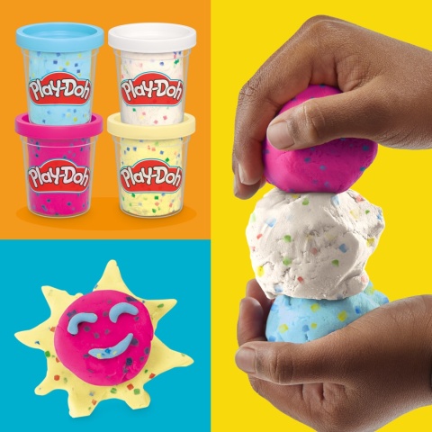 Play-Doh CIASTOLINA konfetti zestaw kreatywny 4 tuby 340 g